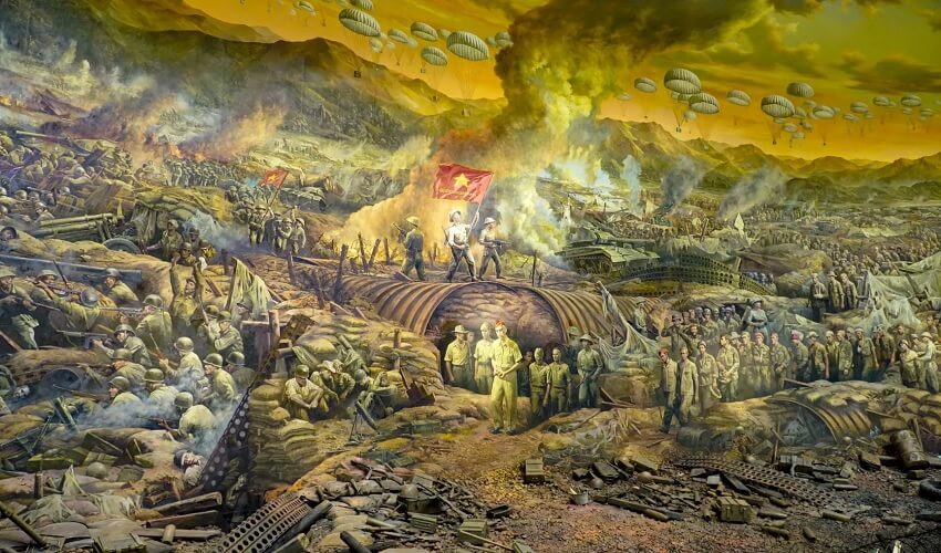 Dessin illustré la bataille de Dien Bien Phu